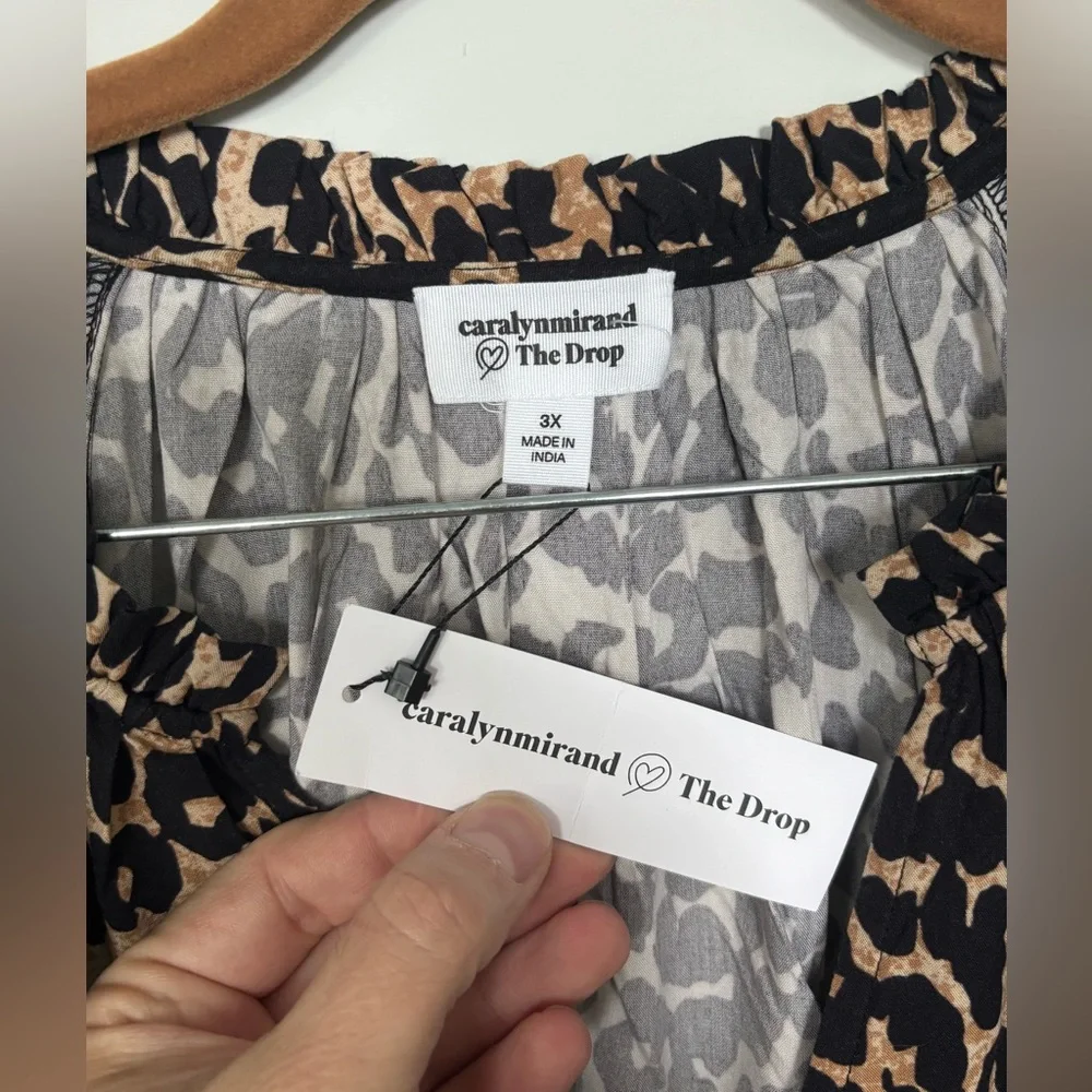 The Drop Leopard Print V-Neck Dress, sz 2X - Picture 4 of 5